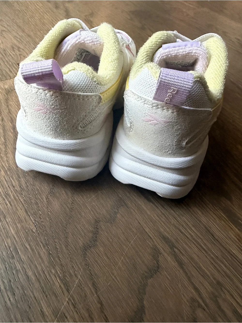 Reebok Kids Athletic Sneakers in Cream, Yellow & Pink